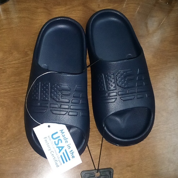 PRICE DROP Kids USA blue slides sandals size 13 - Picture 7 of 9